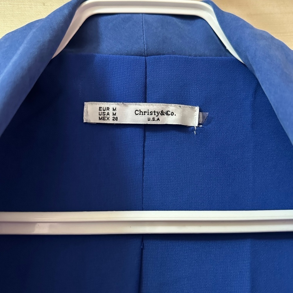 Christy & Co. Y2K Blue Waterfall Utility Jacket Open Front Drawstring Medium - Picture 5 of 8
